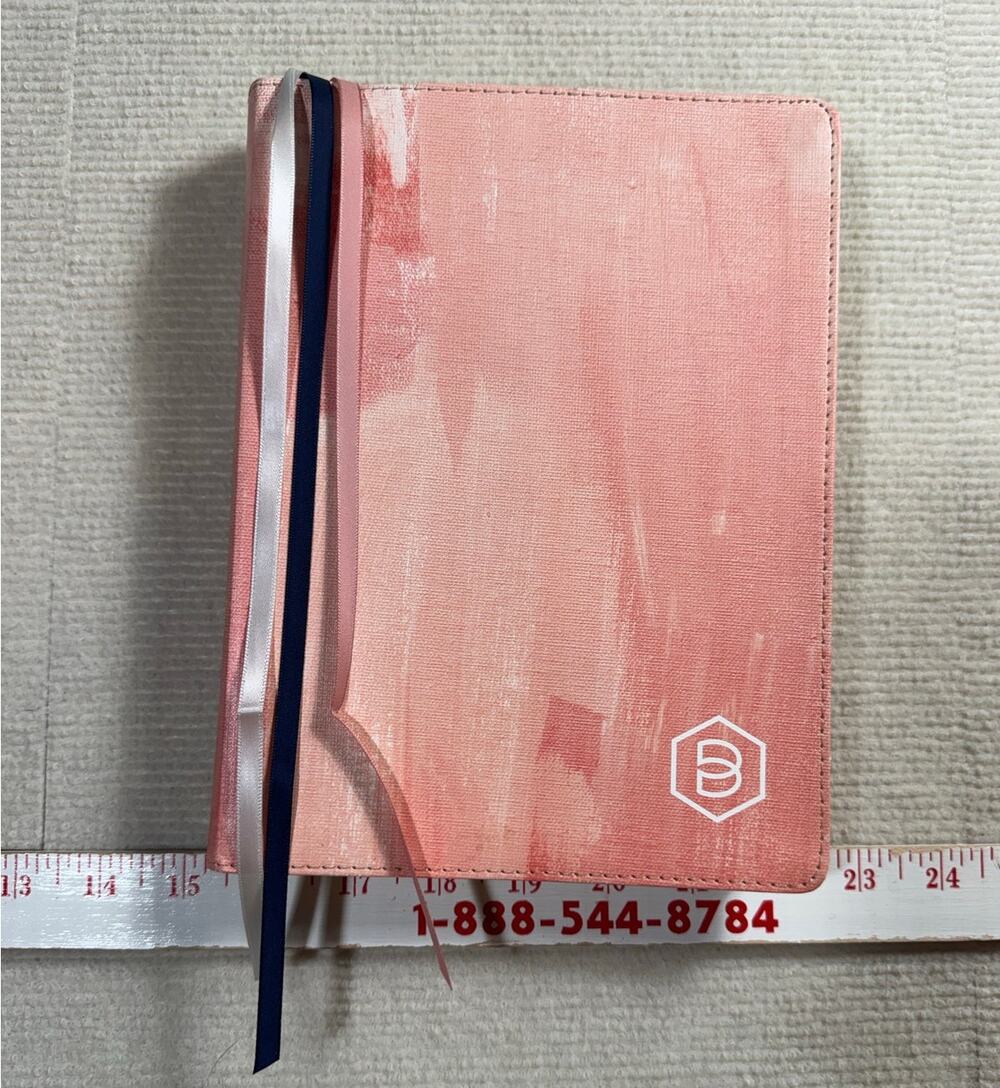 Candace Cameron Bure One Step Closer Bible NLT - Pink Watercolor Cloth